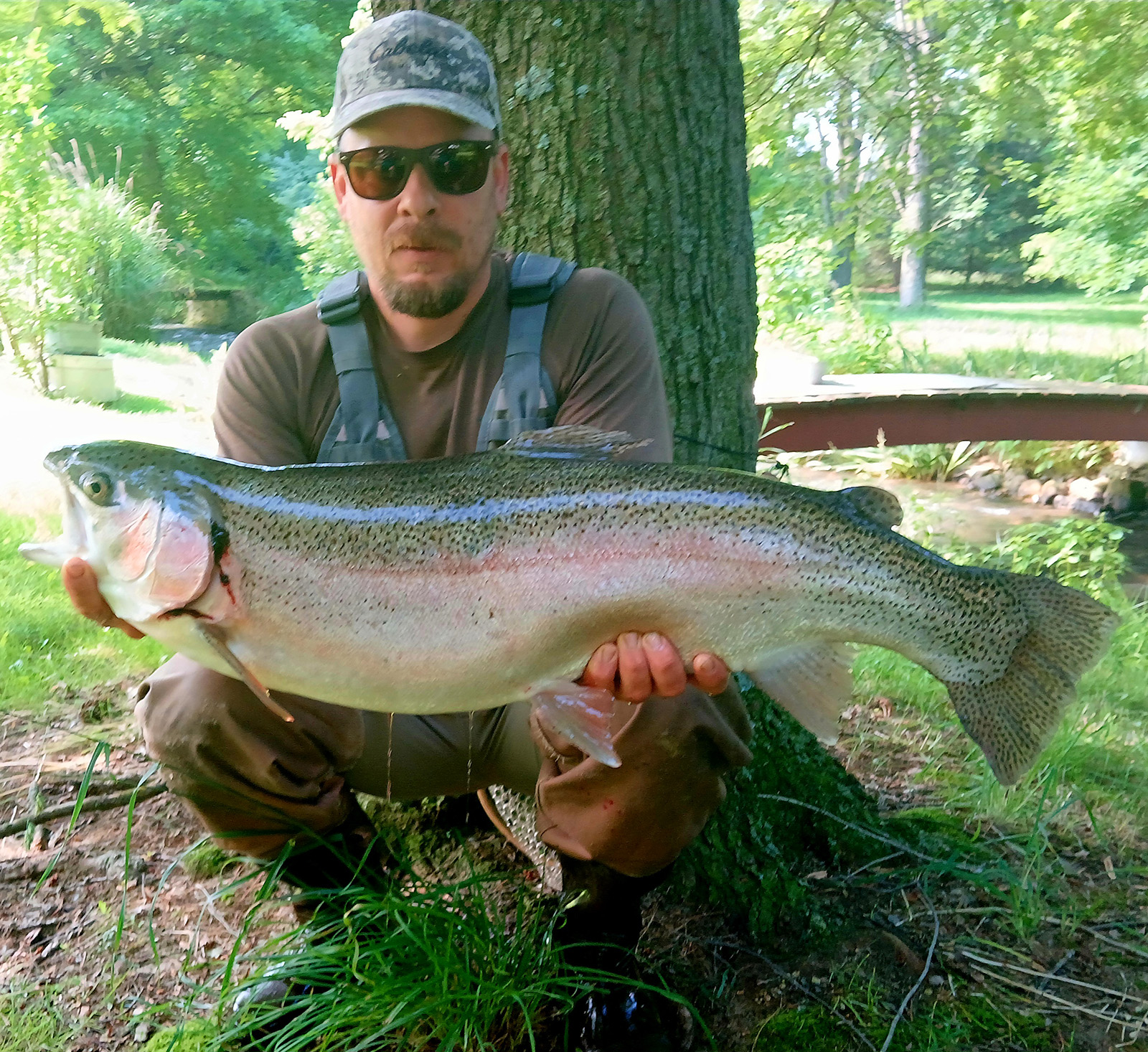 Virginia Fisherman Models State File with a Massive Rainbow Trout He Misplaced Twice